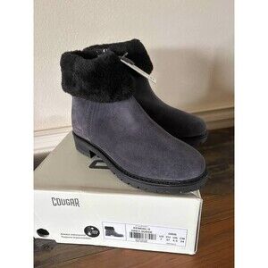 COUGAR WOMEN  KENDAL WATERPROOF GREY SUEDE FAUX-FUR BOOTIE. SZ 7 & 8